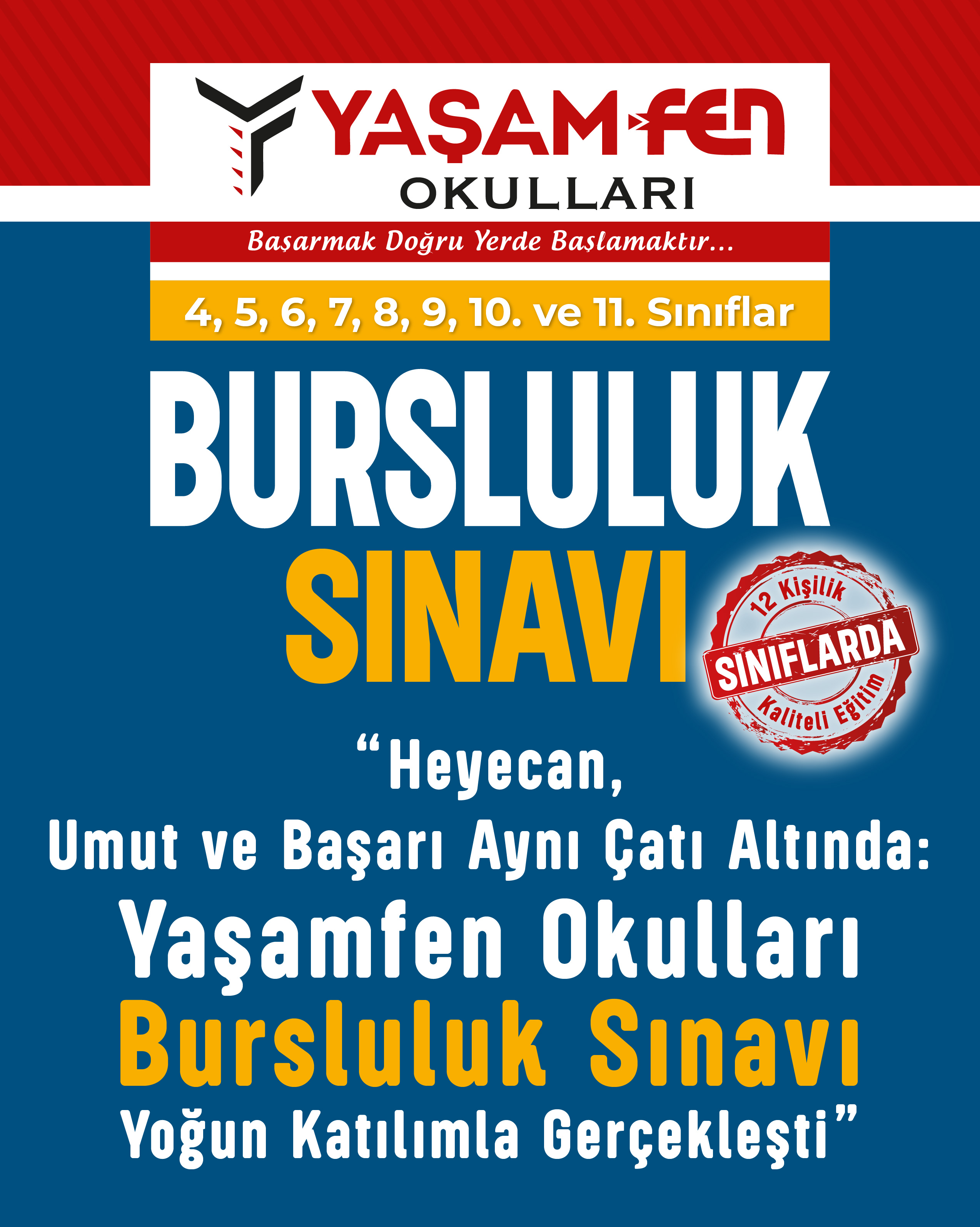 Yaşamfen Okulları Bursluluk Sınavı